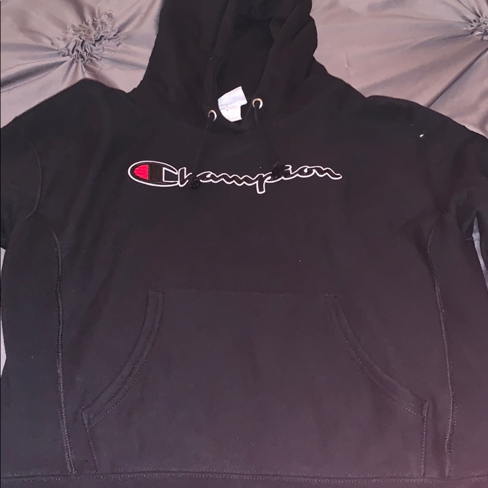 Black champion hoodie
